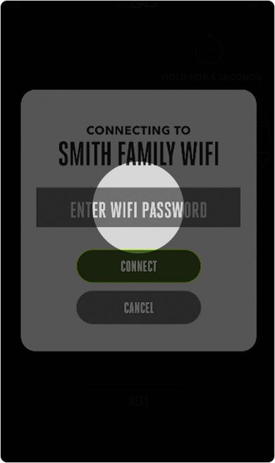 Image showing where to enter your WiFi password